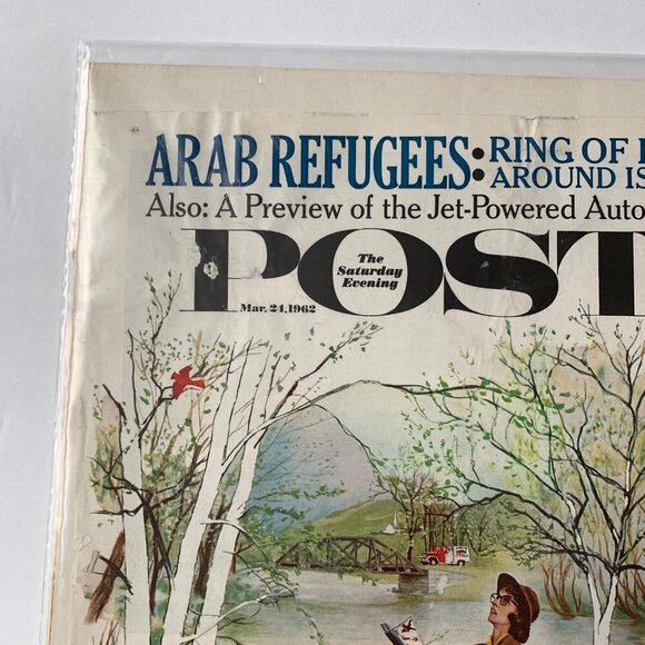 The Saturday Evening Post Magazine COVER March 24 1962 George Hughes Arab Refuge - Picture 2 of 4